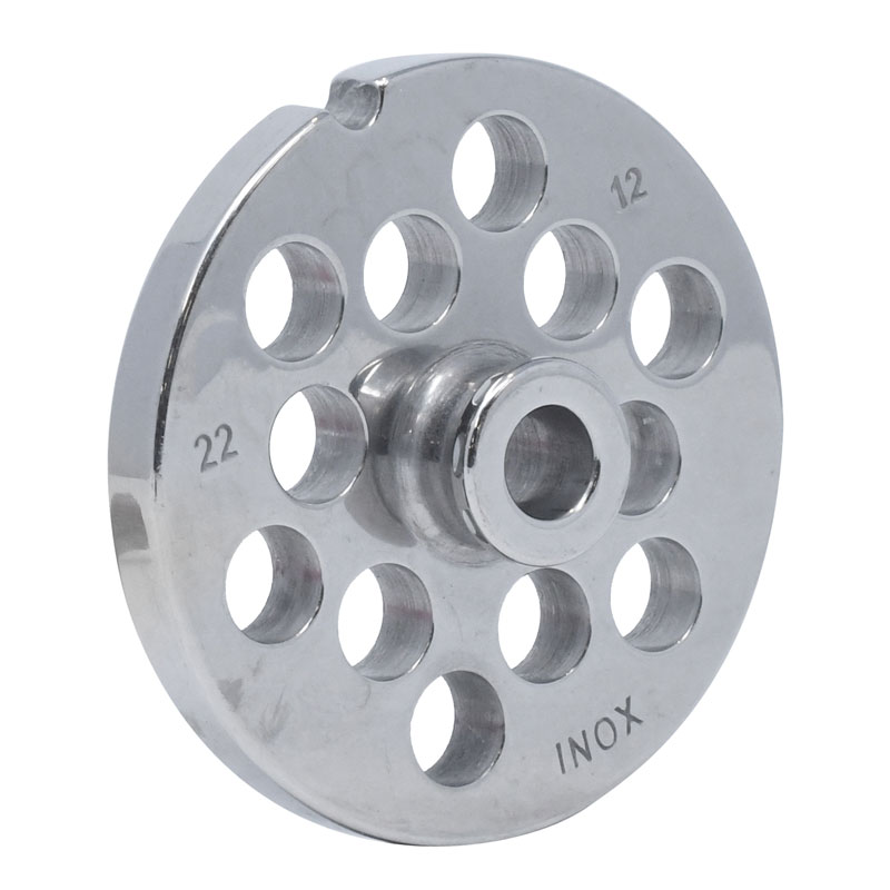 European Style #22 stainless steel plate with hub, 12mm (1/2″) – one notch/ round