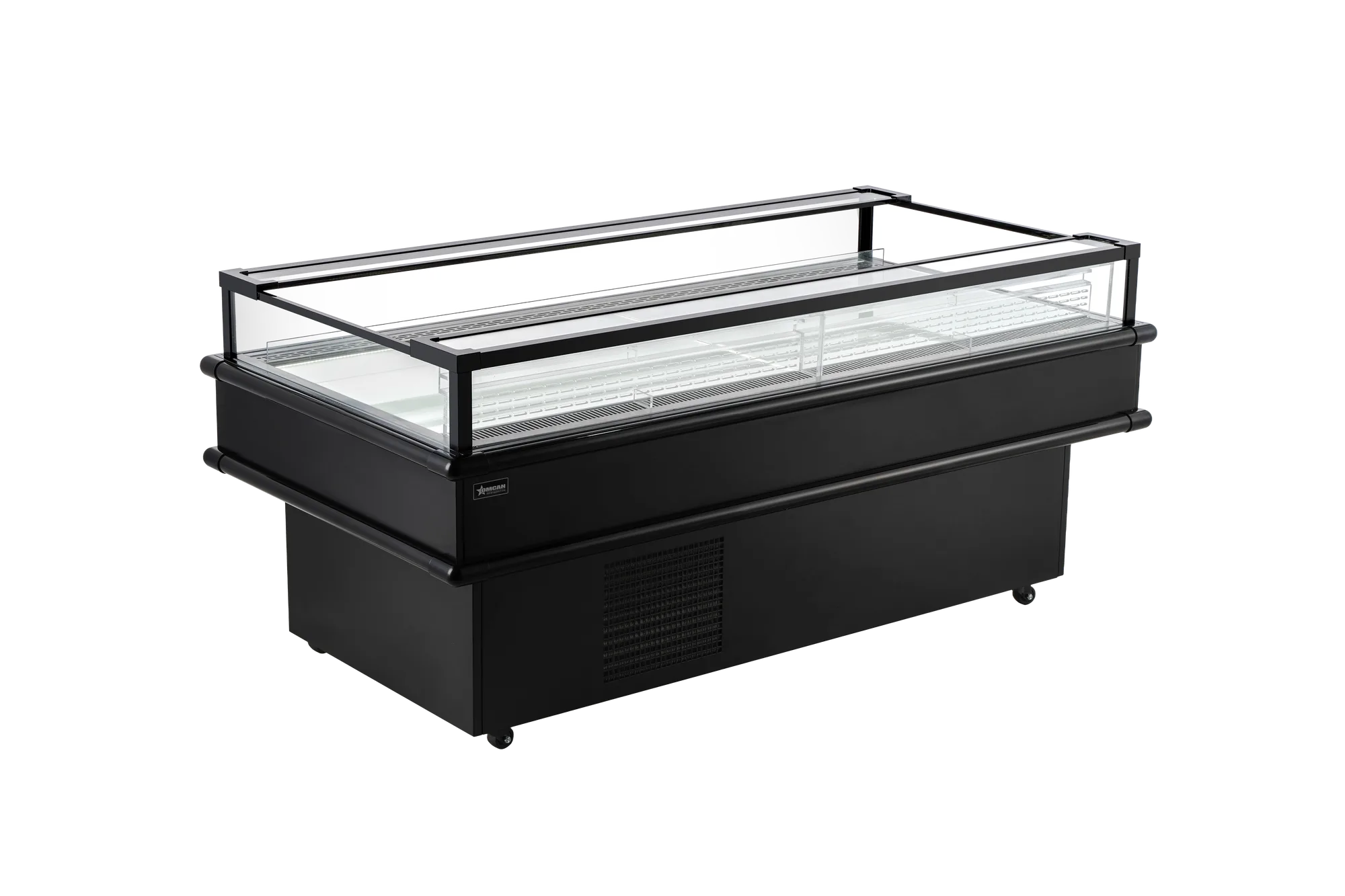 73″ x 37.5″ Refrigerated Island Top-Open Showcase, 8.6 cu. ft. (243 L), Black