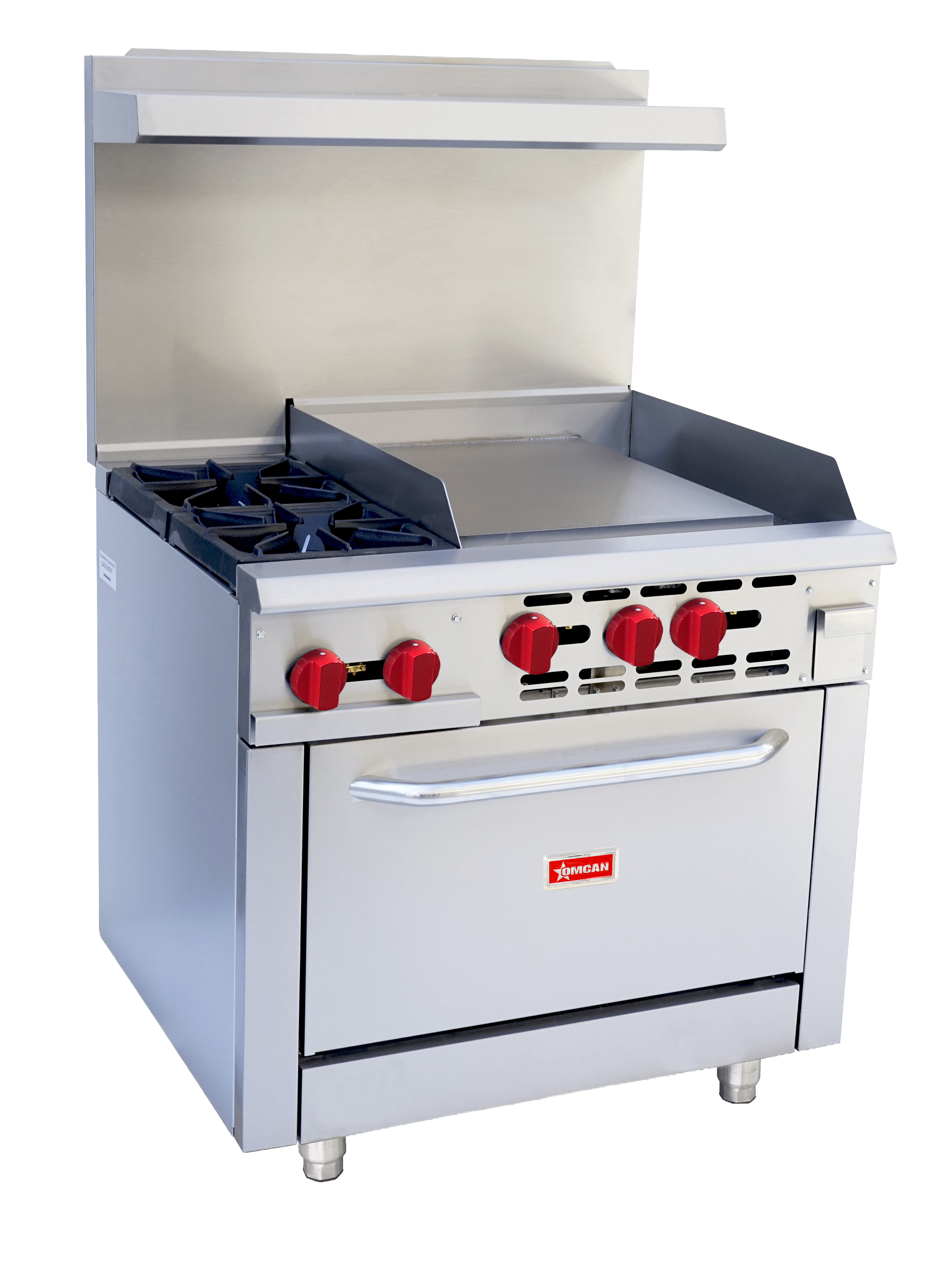 36″ Commercial Gas Range with 2 Burners, 24″ Griddle and Standard Oven 131,000 BTU – Liquid Propane