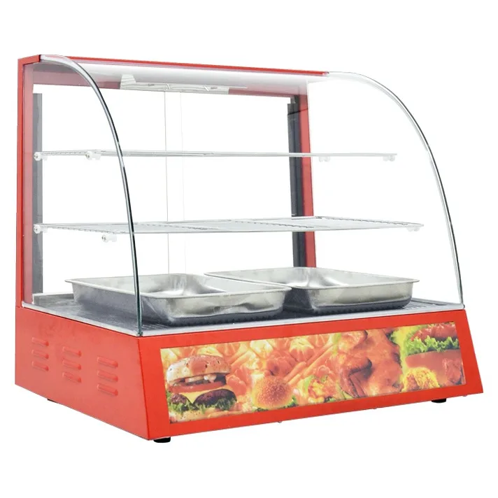 26″ Countertop Display Warmer, 2 Shelves, Curved Glass, Full-Service – 1.2 kW