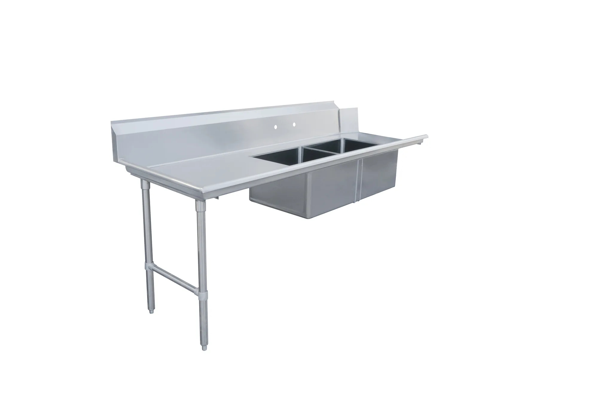 84″ Left Side Soiled Dish Table with Two Sinks