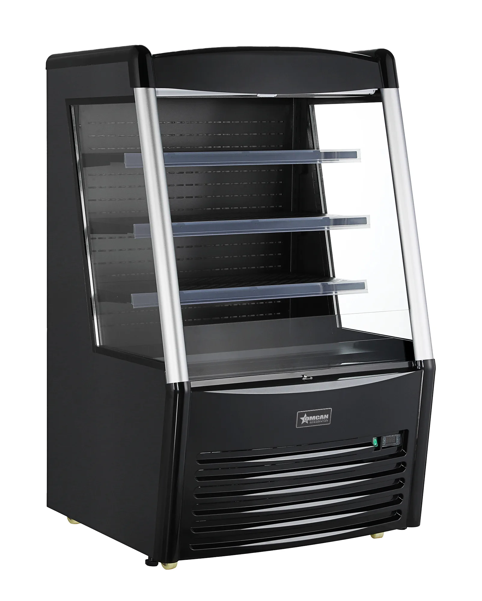 36″ Three (3) Shelf Grab-and-Go Open Refrigerated Self-Serve Display Case, 13.77 cu. ft. (390 L), Black