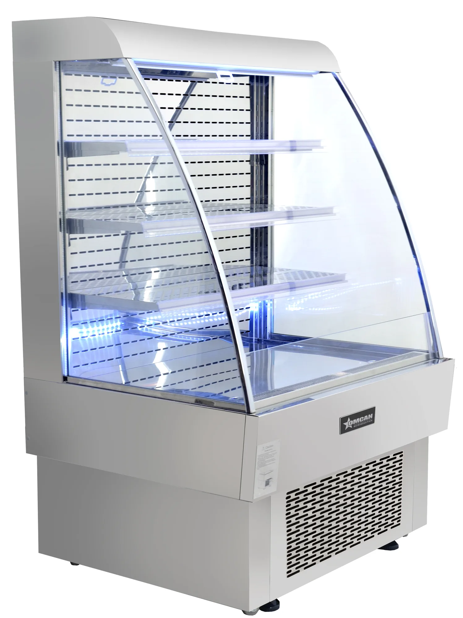 39″ Three (3) Shelf Grab-and-Go Open Refrigerated Floor Display Showcase, 13.42 cu. ft. (380 L), Stainless Steel