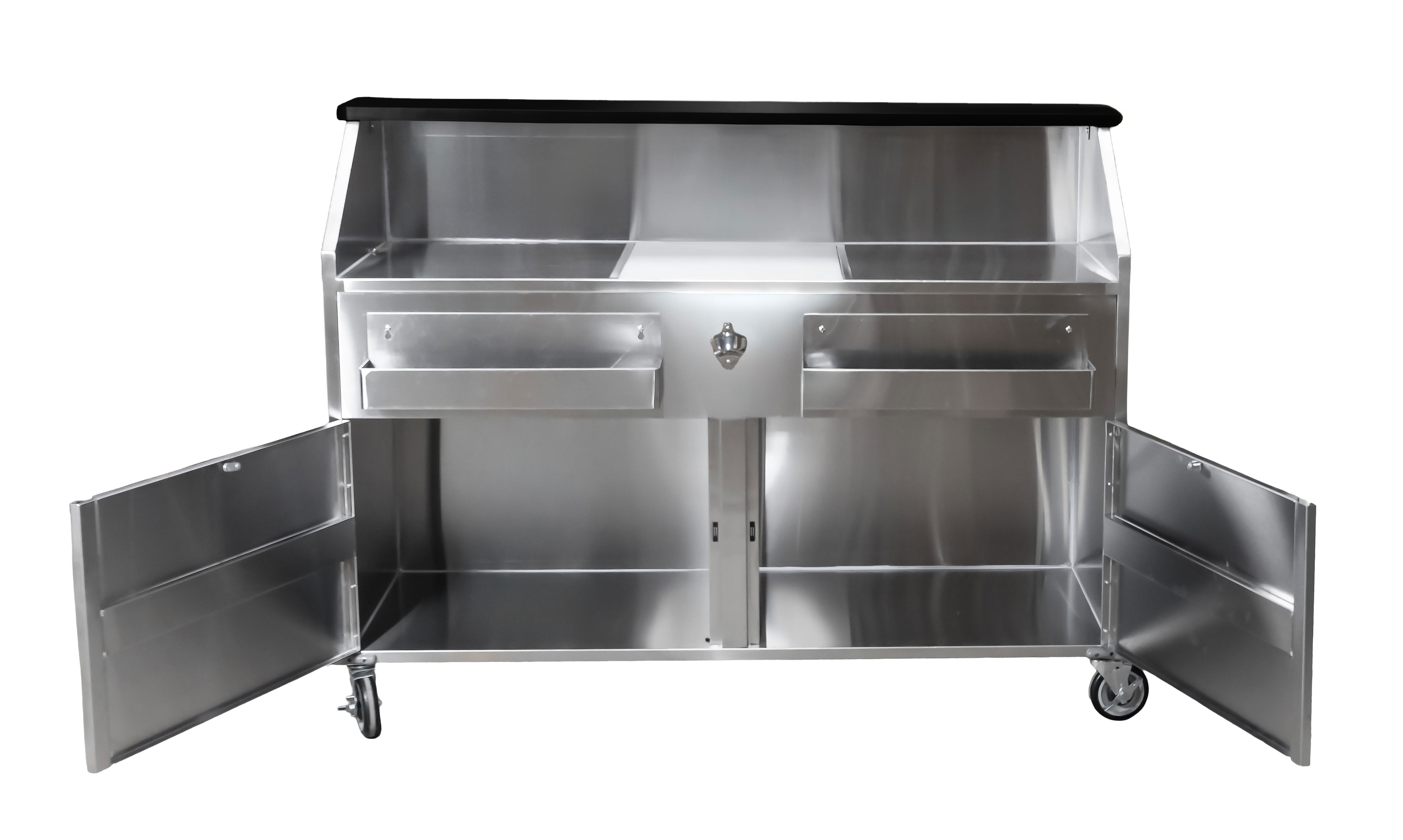 61″ Portable Bar with Hinge Doors, Ice Bin, Shut-off Valve and Speed Rails