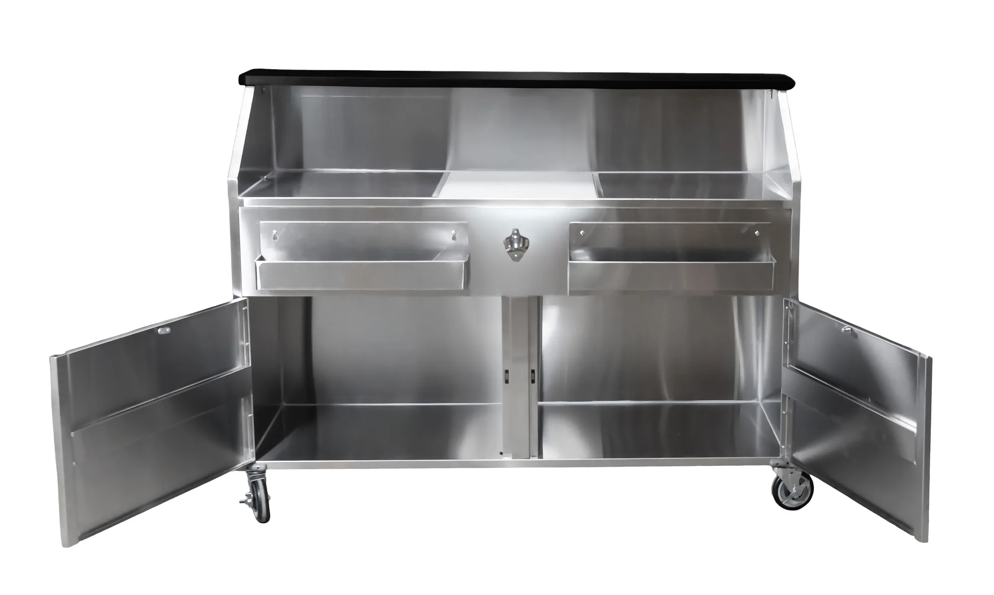 61″ Portable Bar with Hinge Doors, Ice Bin, Shut-off Valve and Speed Rails