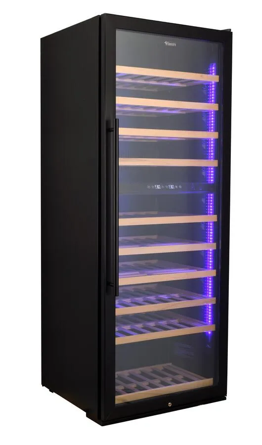 Vinovero 32″ Dual Zone Wine Cooler with 290 Bottle Capacity and Black Full Glass Door