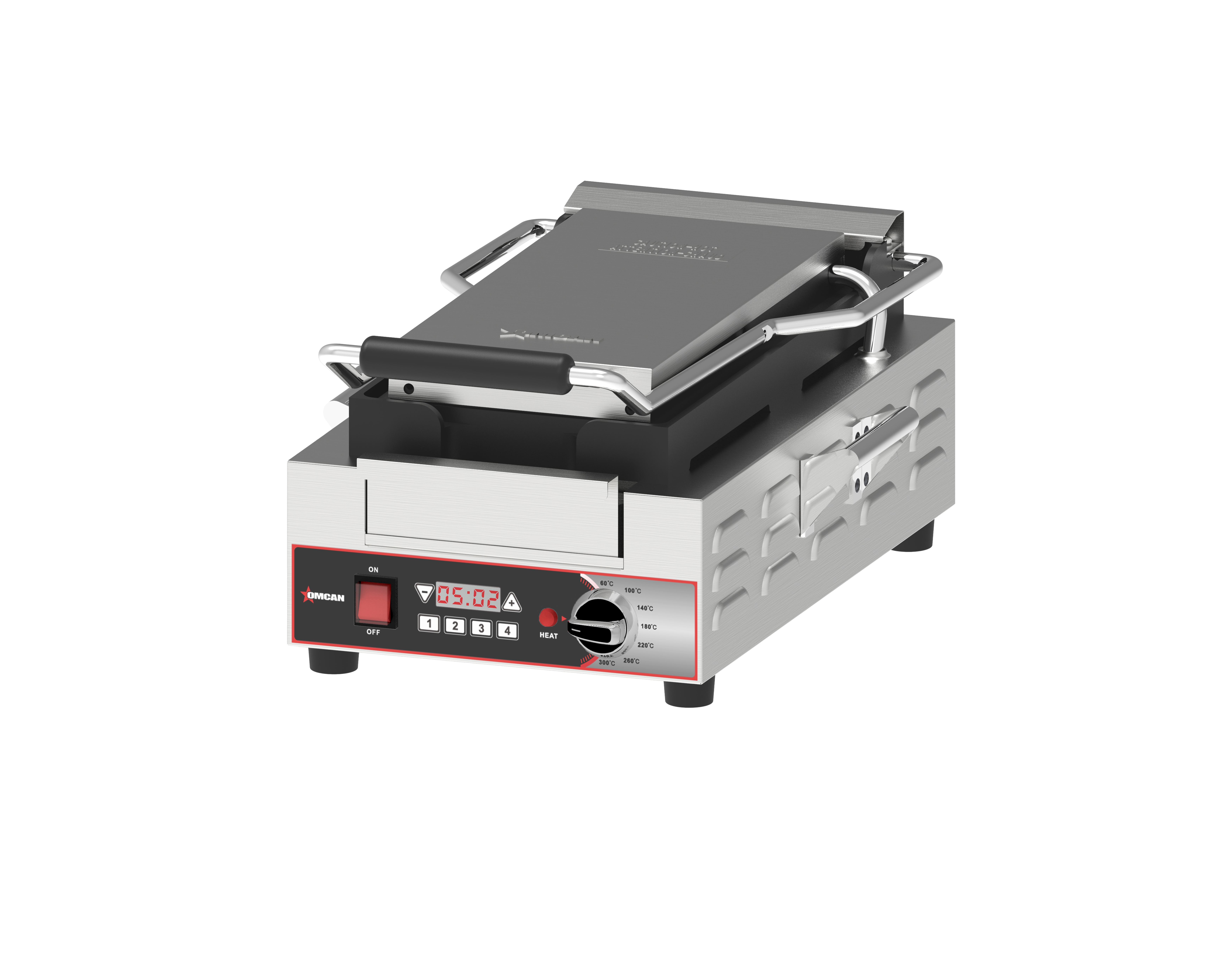 Single Slim Panini Grill with Ribbed Plates 14.7” x 7.8”