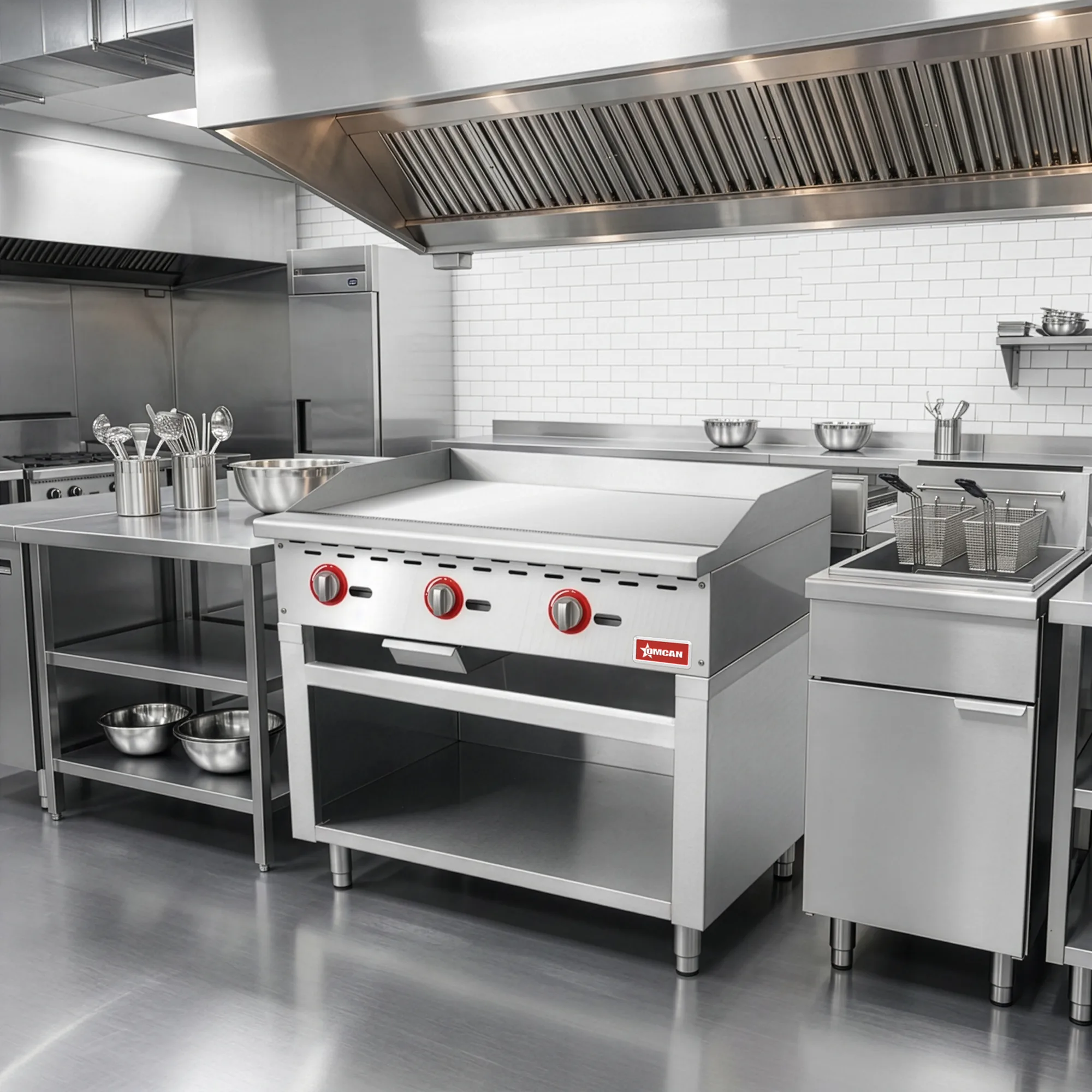 36″ Countertop Gas Griddle 3 Burners with Manual Control, 90,000 BTU