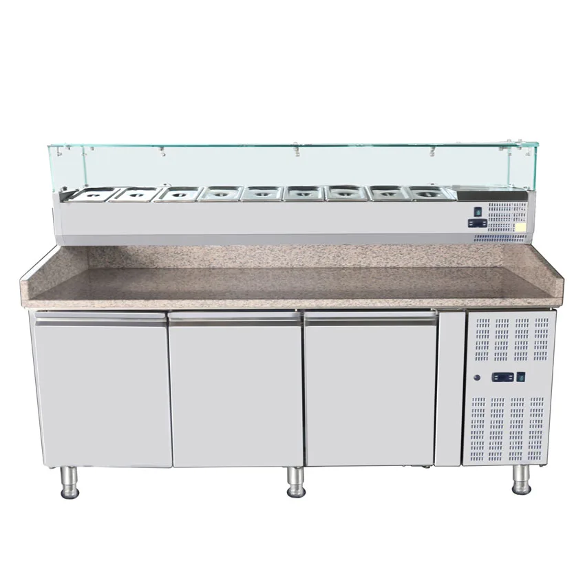 79″ Refrigerated Topping Rail with Glass Guard