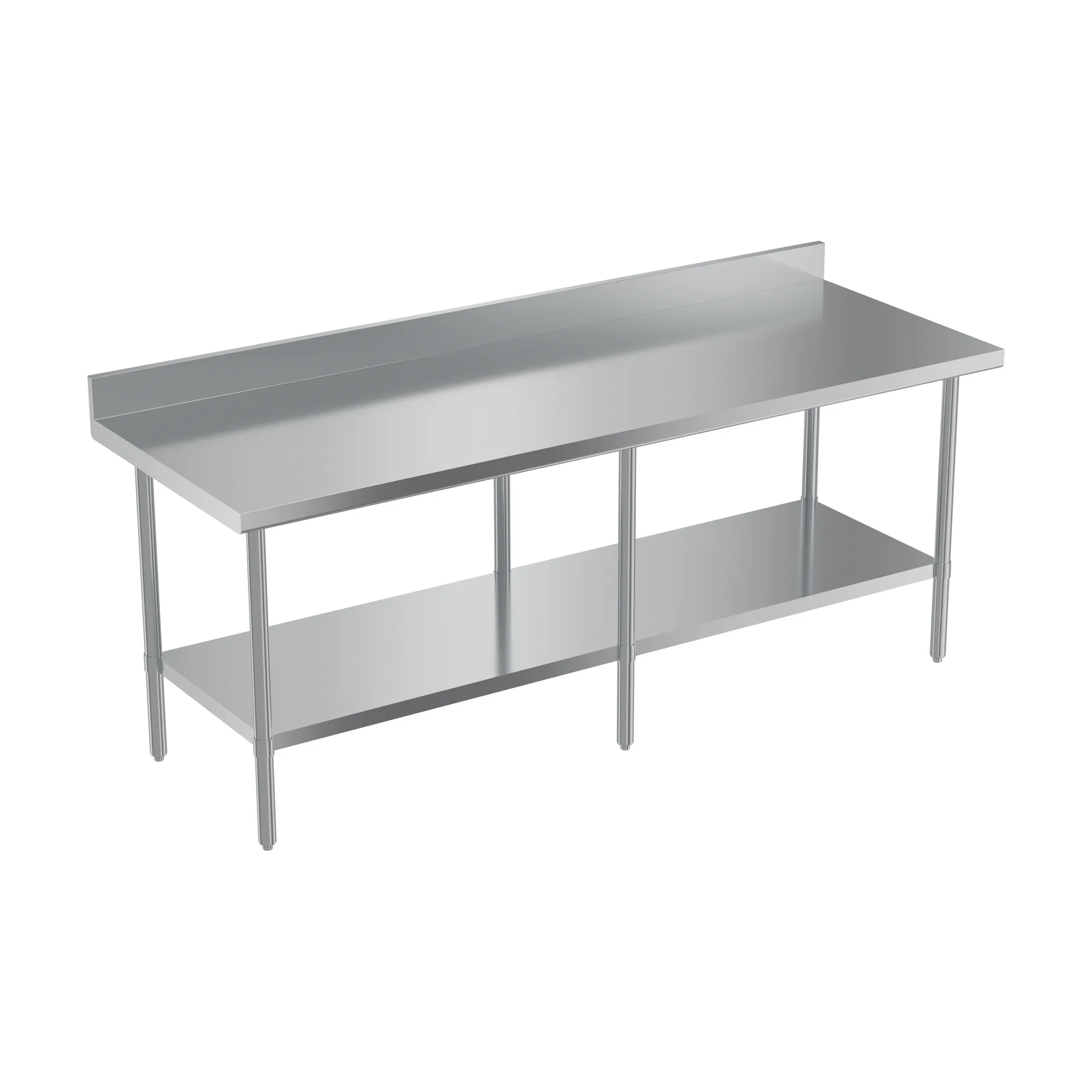 30″ x 84″ 20 Gauge 430 All Stainless Steel Work Table with Backsplash