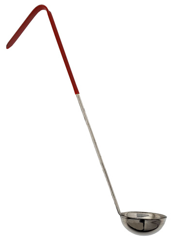 2 oz One-Piece Stainless Steel Ladle with Red Handle