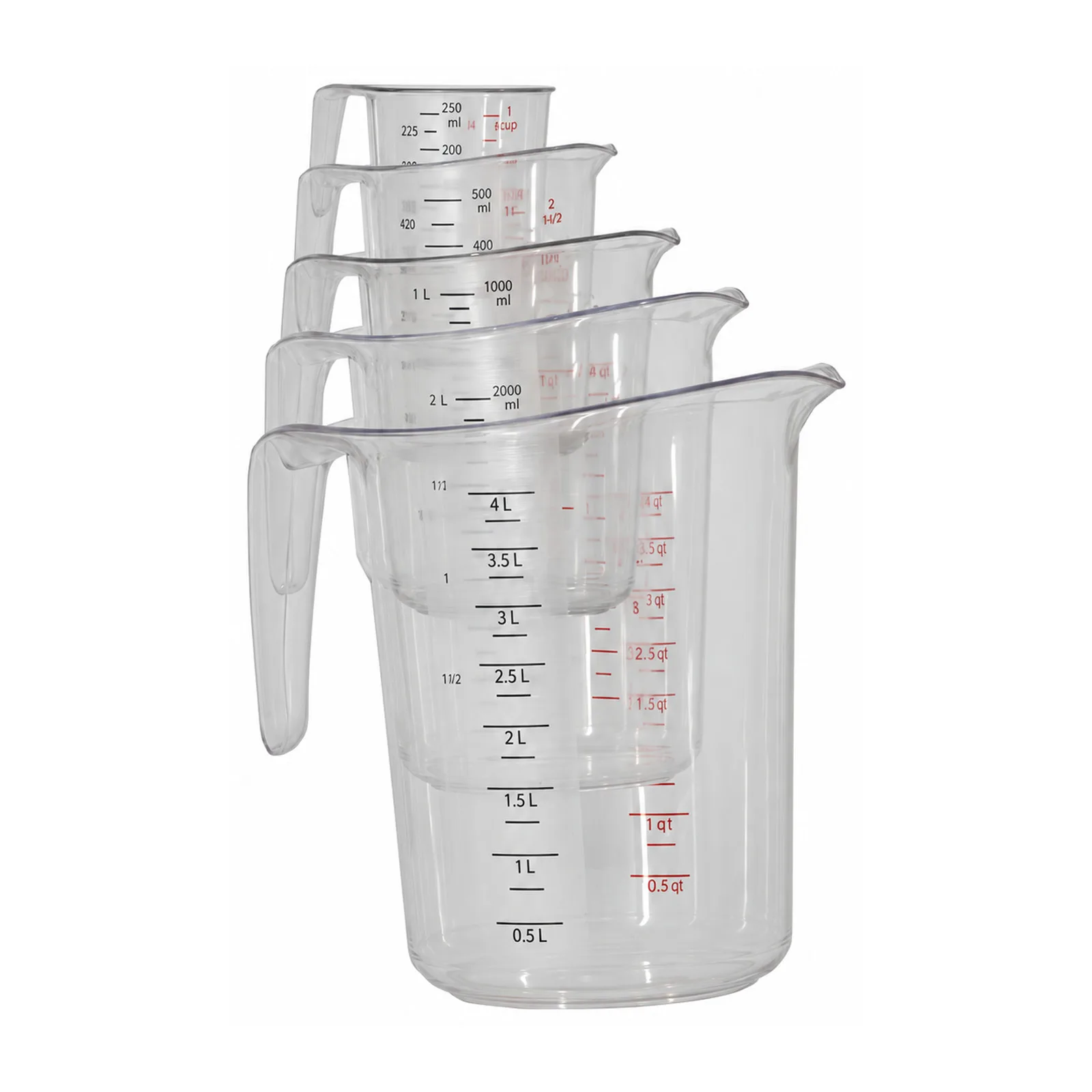 Clear Polycarbonate Measuring Cups – 5 pcs/set