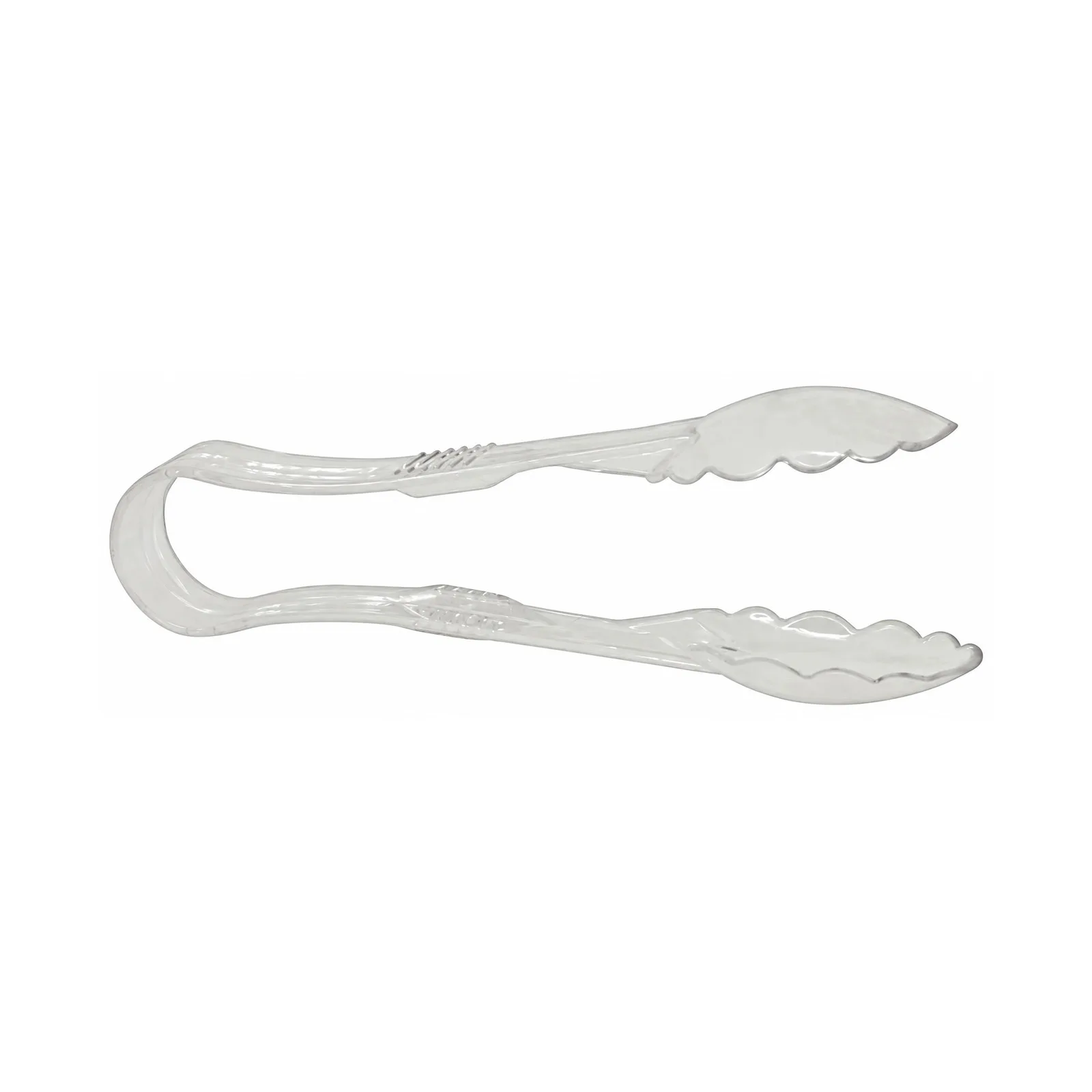 9″ Polycarbonate Clear Scallop Tongs