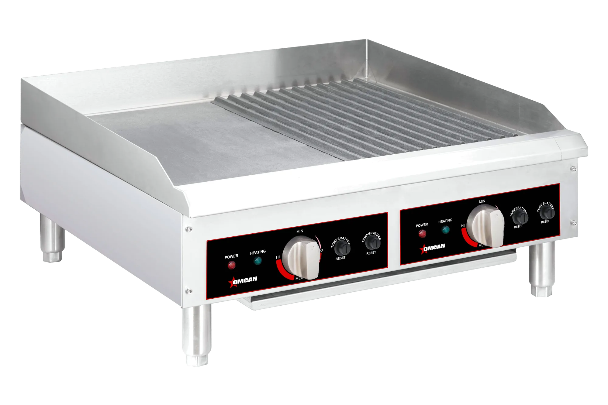 24″ Electric Charbroiler with Grill and Griddle Plates – 2 x 3.6 kW, 240 V/60 Hz/1 Ph
