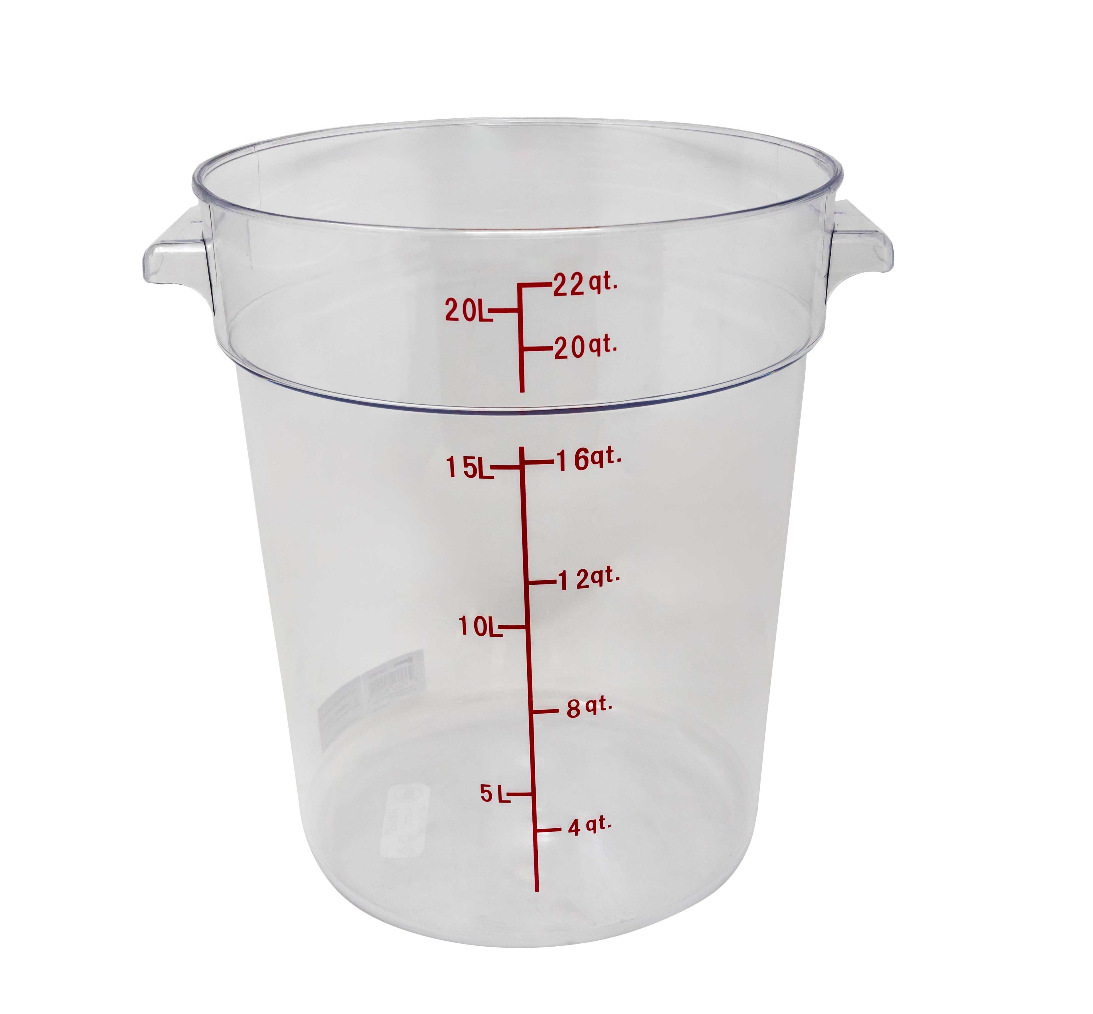 22 QT Polycarbonate Clear Round Food Storage Container