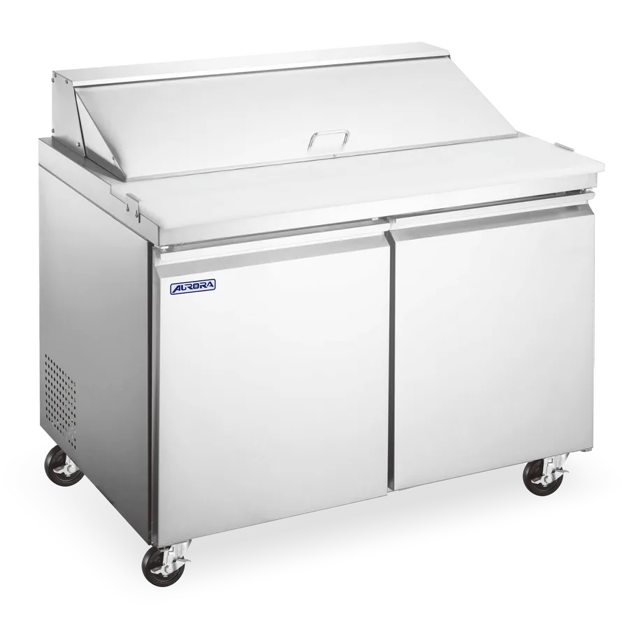 Aurora 36″ Two (2) Door Refrigerated Sandwich/Salad Prep Table, 9 cu.ft. (258 L), Stainless Steel