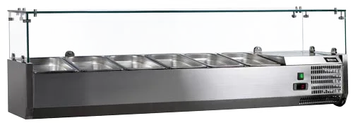 59″ Refrigerated Topping Rail with Glass Guard