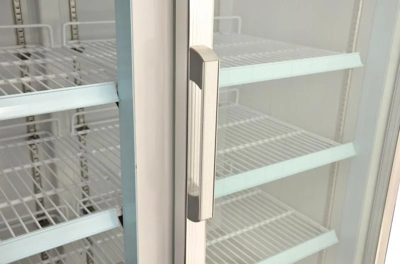 49″ Two (2) Glass Door Display Freezer, 29 cu. ft. (821 L), White