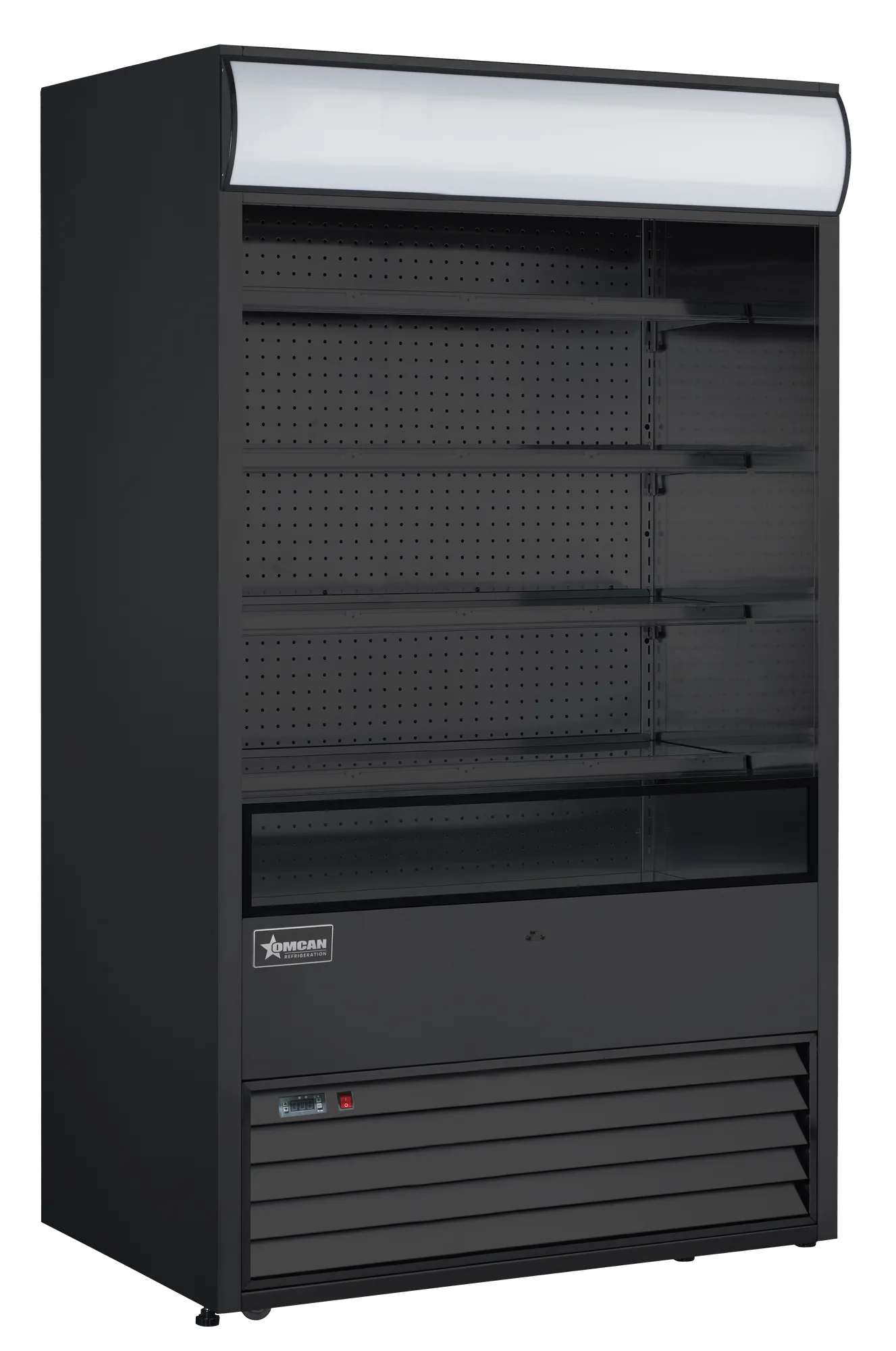 48″ Four (4) Shelf Grab-and-Go Open Refrigerated Floor Self-Serve Display Case, 24.7 cu. ft. (700 L), Black