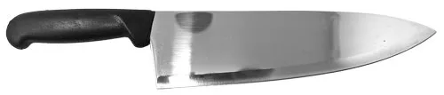 10″ Medium Cook Knife with Black Polypropylene Handle
