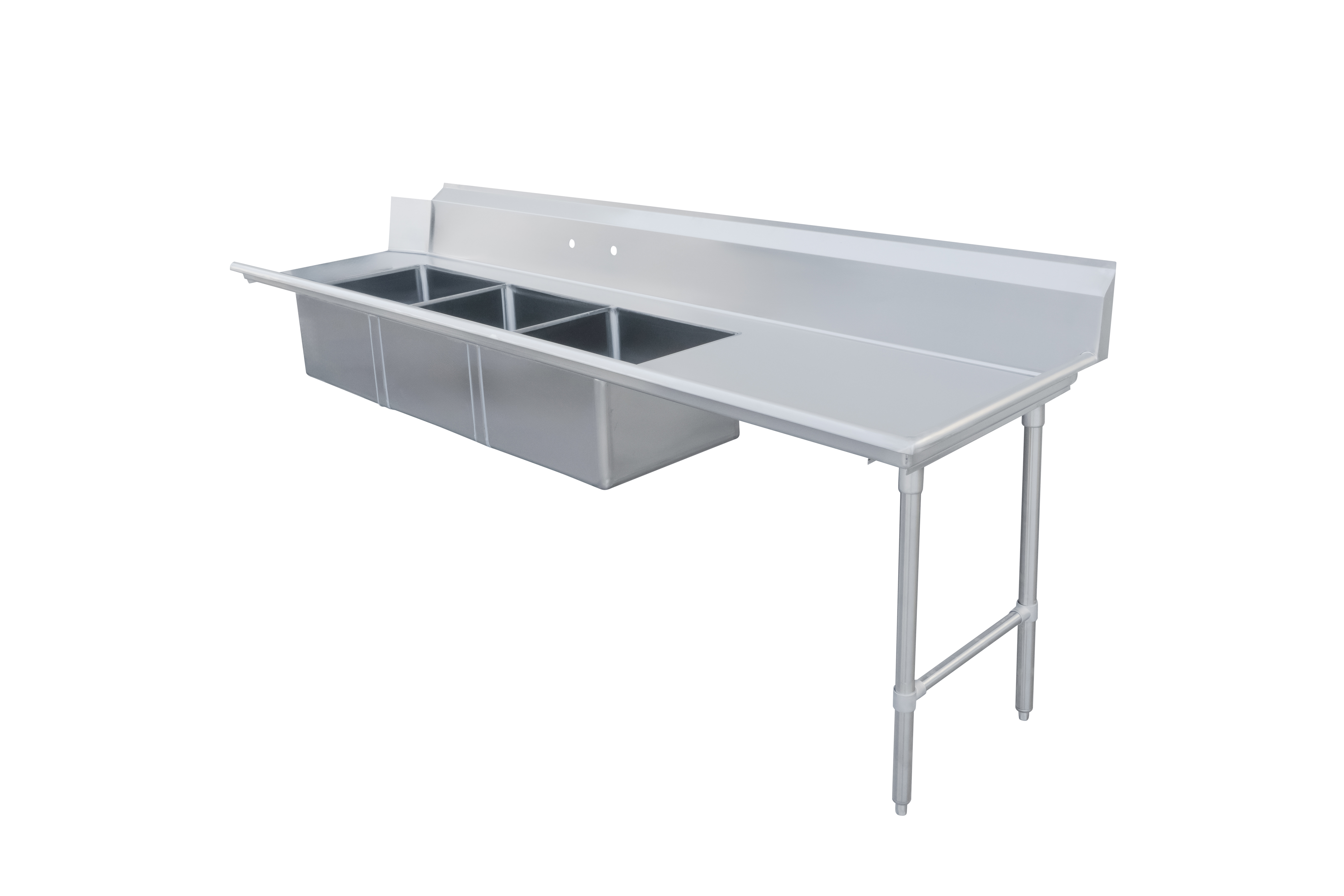 120-inch Right Side Soiled Dish Table with Three Sinks