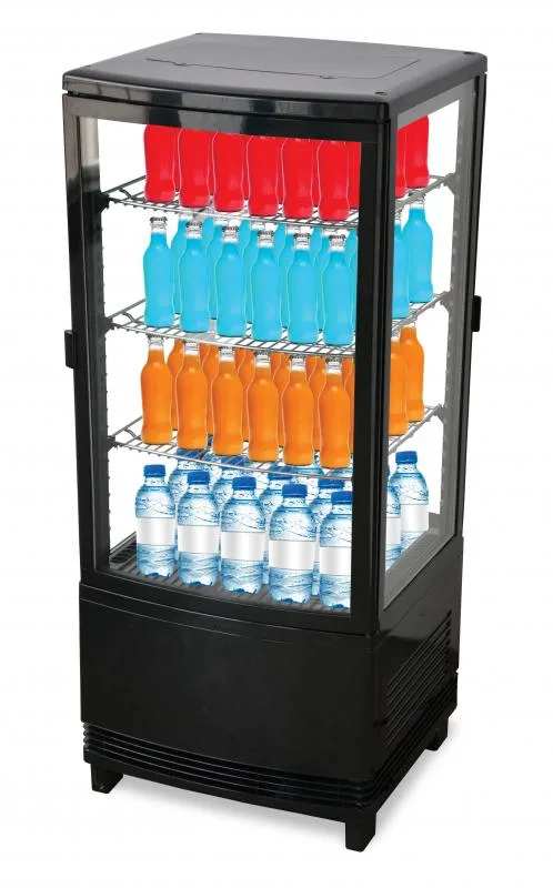 17″ Three (3) Shelf Countertop Pass-Through Refrigerated Display Case, 3.0 cu. ft. (86 L), Black