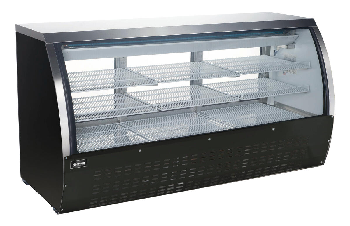 82″ Floor Refrigerated Showcase with Black Coated Steel Exterior