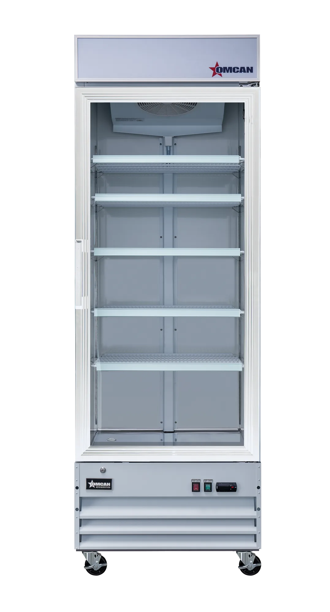 28″ One (1) Glass Door Display Refrigerator with Lightbox, 23 cu. ft. (648 L), White
