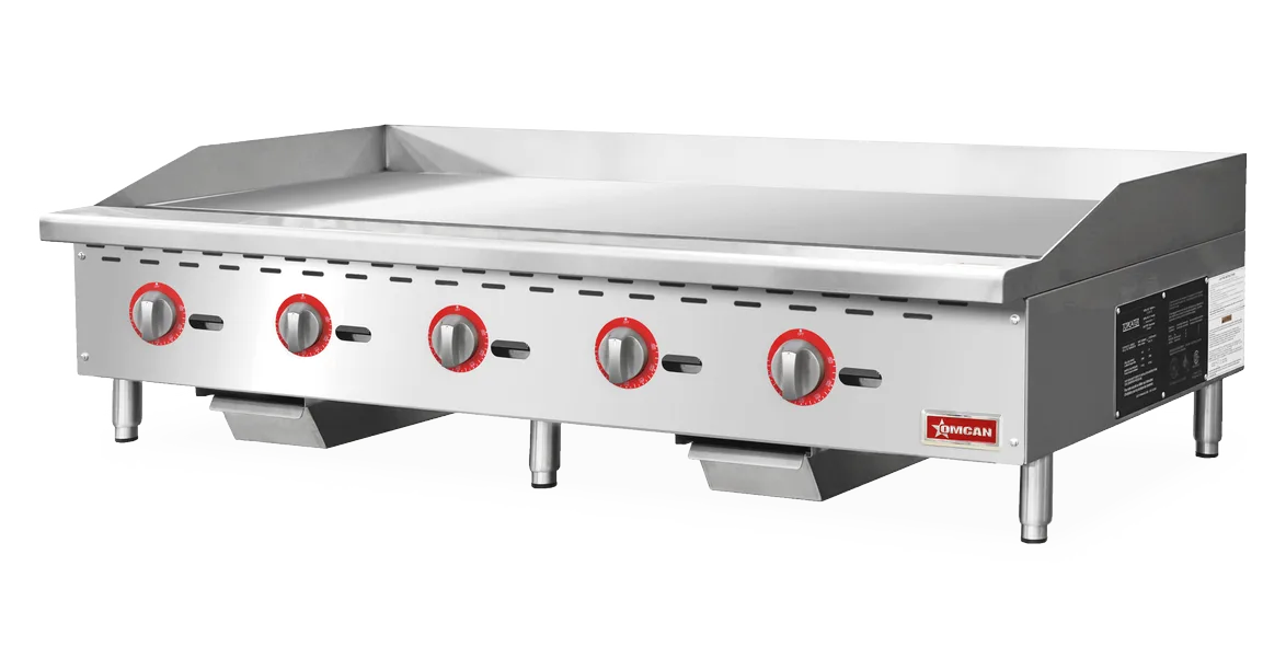 60″ Gas Griddle 5 Burners with Thermostatic Control, 140,000 BTU