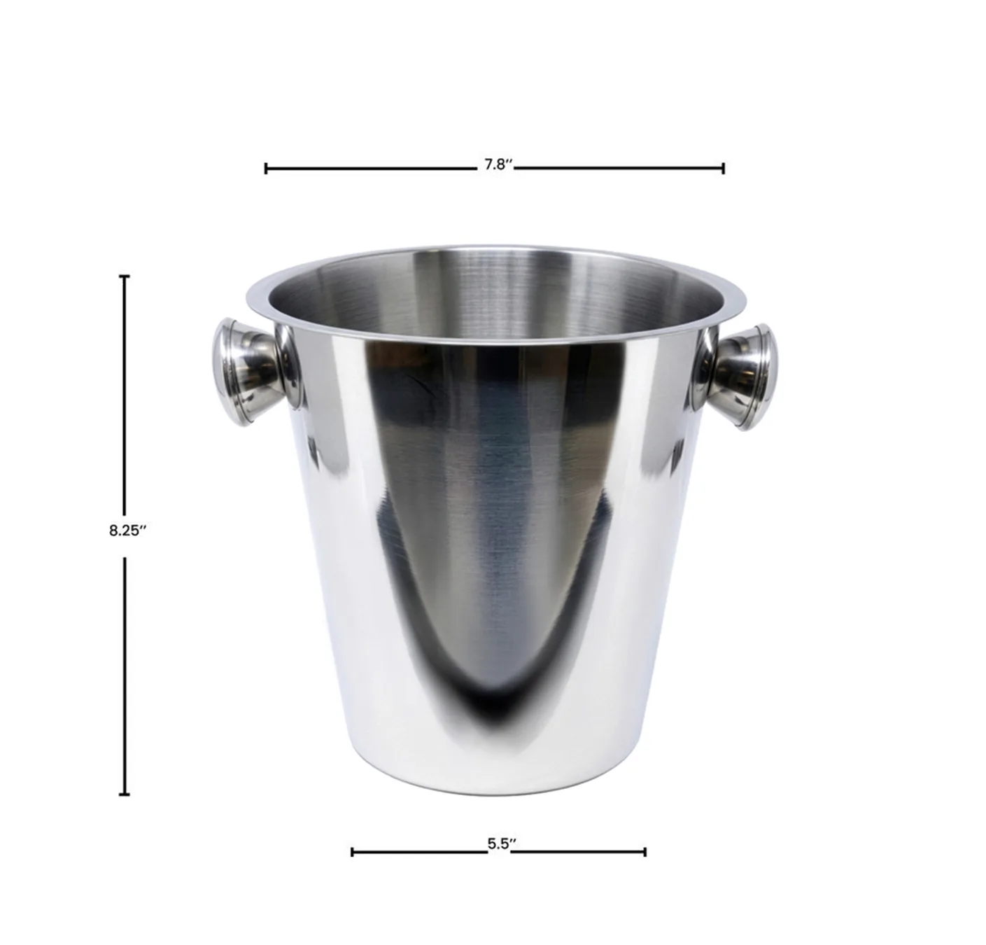 4 qt Stainless Steel Wine Bucket with Knob Handle