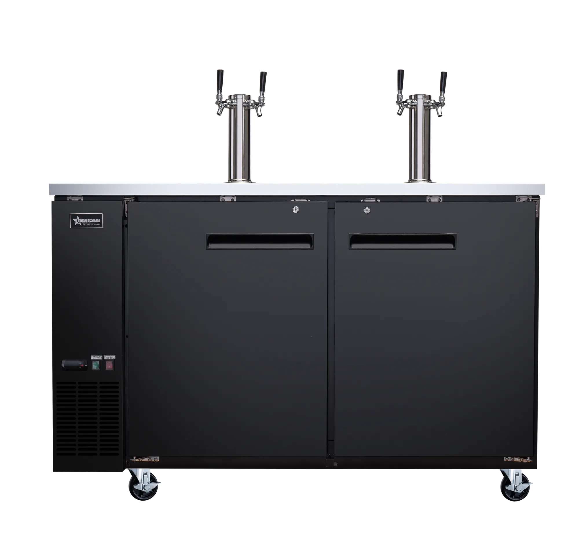 60″ Two (2) Door Kegerator / Beer Dispenser with Two Double Tap Towers, 24" Depth, 15.8 cu.ft. (446 L)