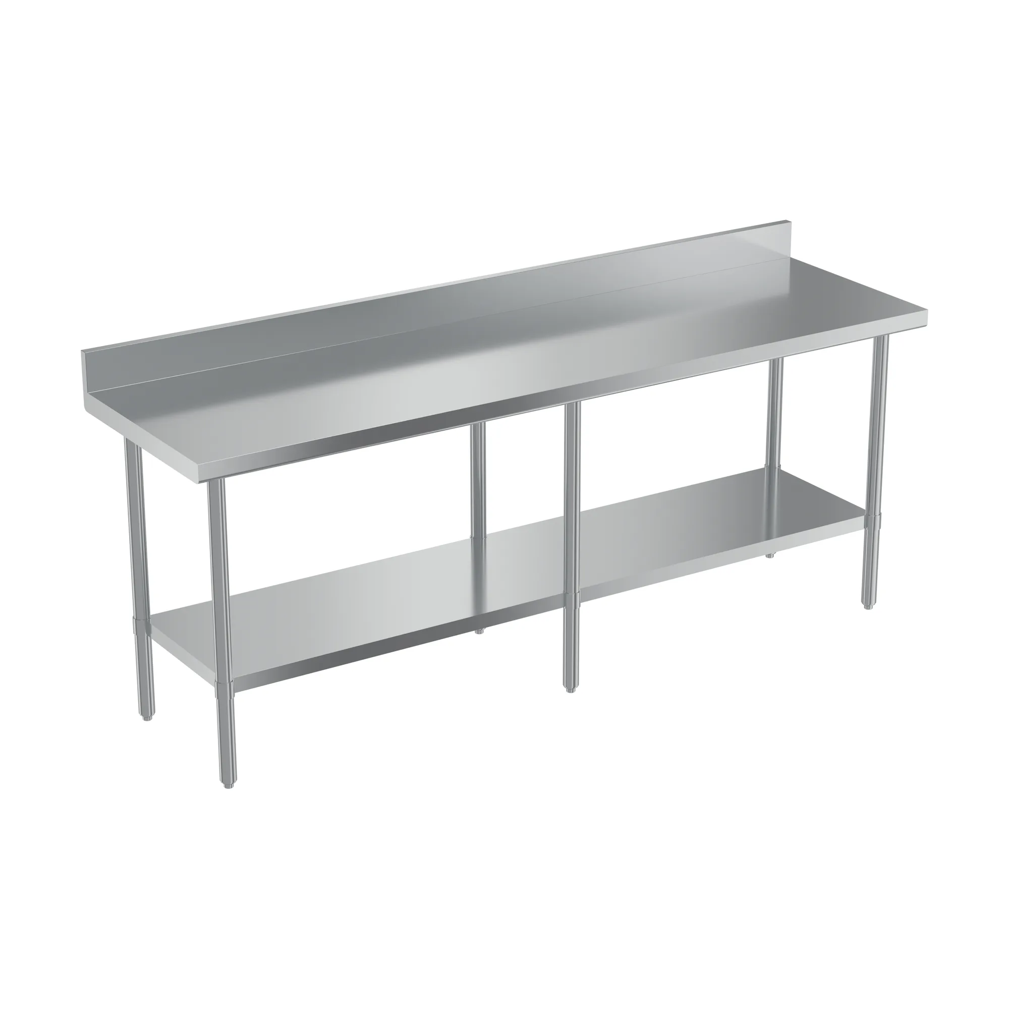 24″ x 84″ 20 Gauge 430 All Stainless Steel Work Table with Backsplash