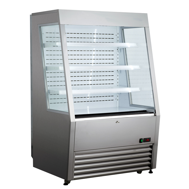 36″ Grab-and-Go Open Refrigerated Self-Serve Display Case, 390 Liter (13.77 cu.ft.), Stainless Steel – 110V, 0.75 HP