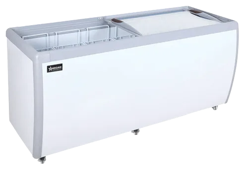 71″ Two (2) Door Ice Cream Display Chest Freezer with Flat Glass Top, 20 cu. ft. (566 L)