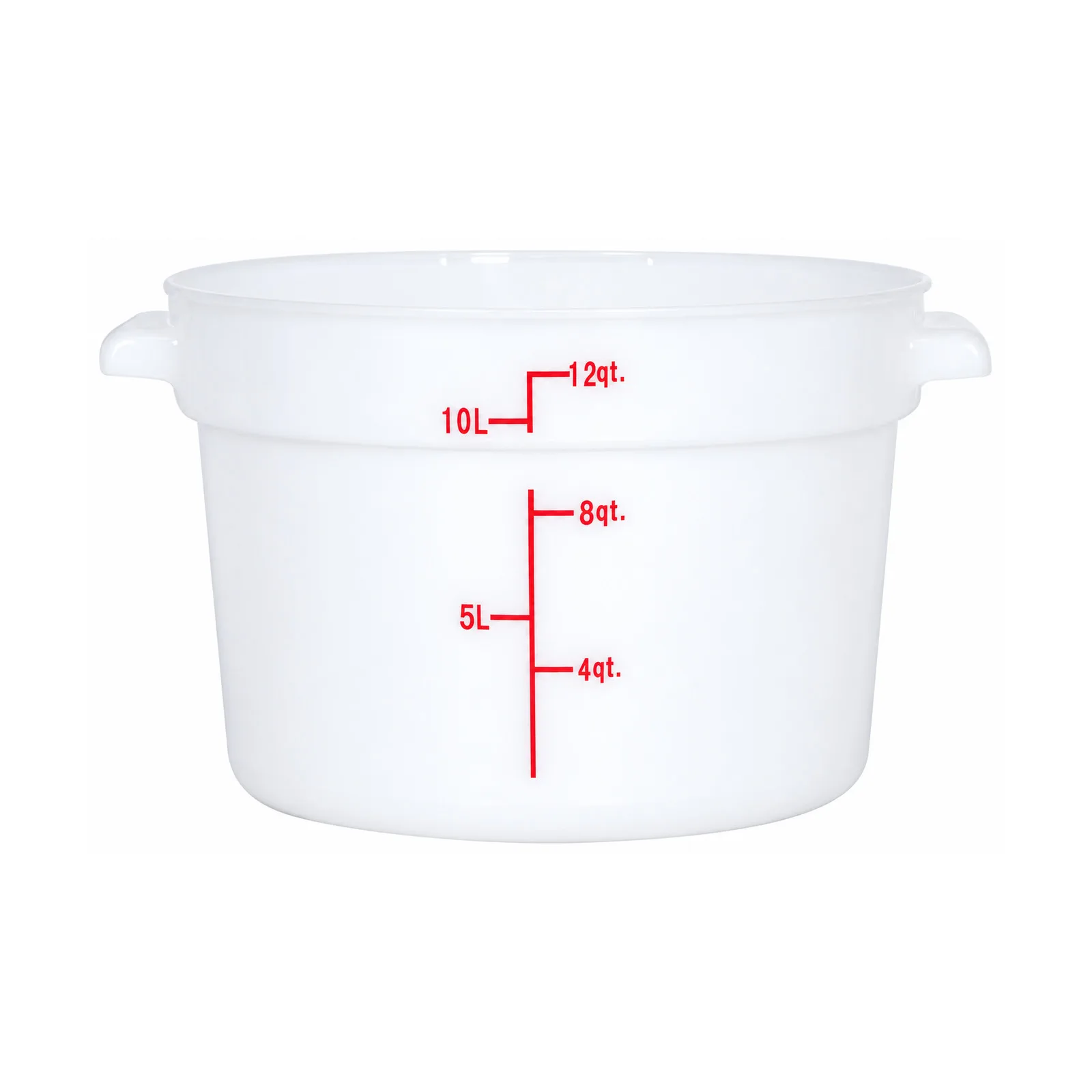 12 qt Polypropylene White Round Food Storage Container