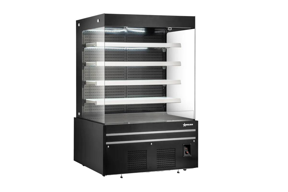 72″ Four (4) Shelf Grab-and-Go Open Front Refrigerated Showcase, 40.96 cu. ft. (1160 L), Black