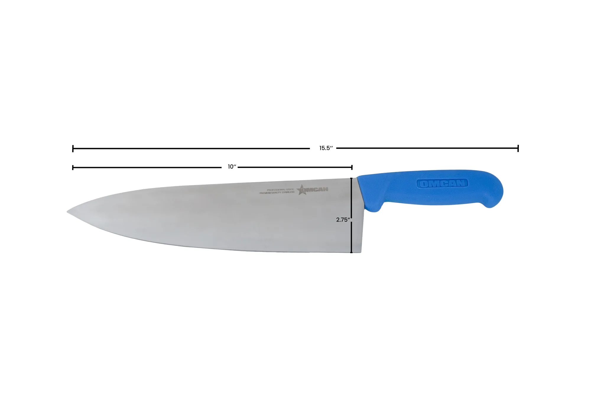 10″ Medium Cook Knife with Blue Polypropylene Handle
