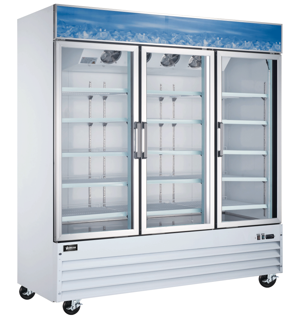 78″ Three (3) Glass Door Refrigerator, 53 cu.ft. (1500 L), White