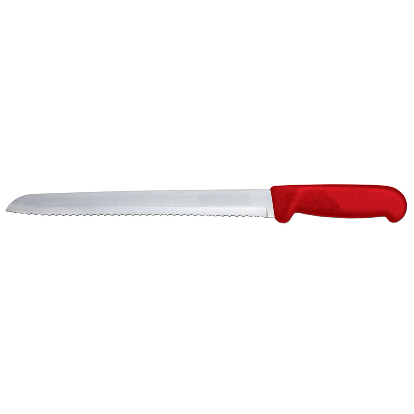 8-inch Slicer Narrow Blade Knife with Red Polypropylene Handle