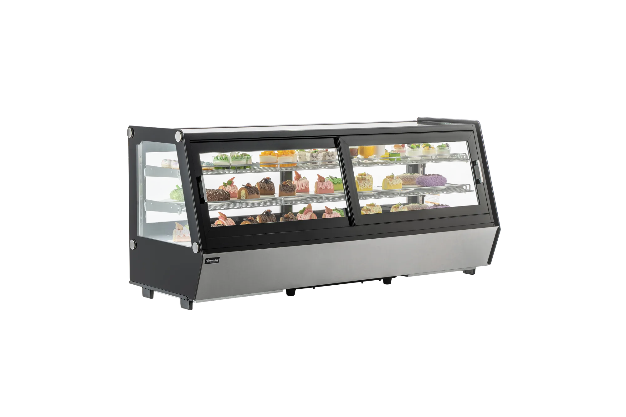 60″ Two (2) Shelf Refrigerated Self-service Countertop Display Case, 8.01 cu. ft. (227 L), Black