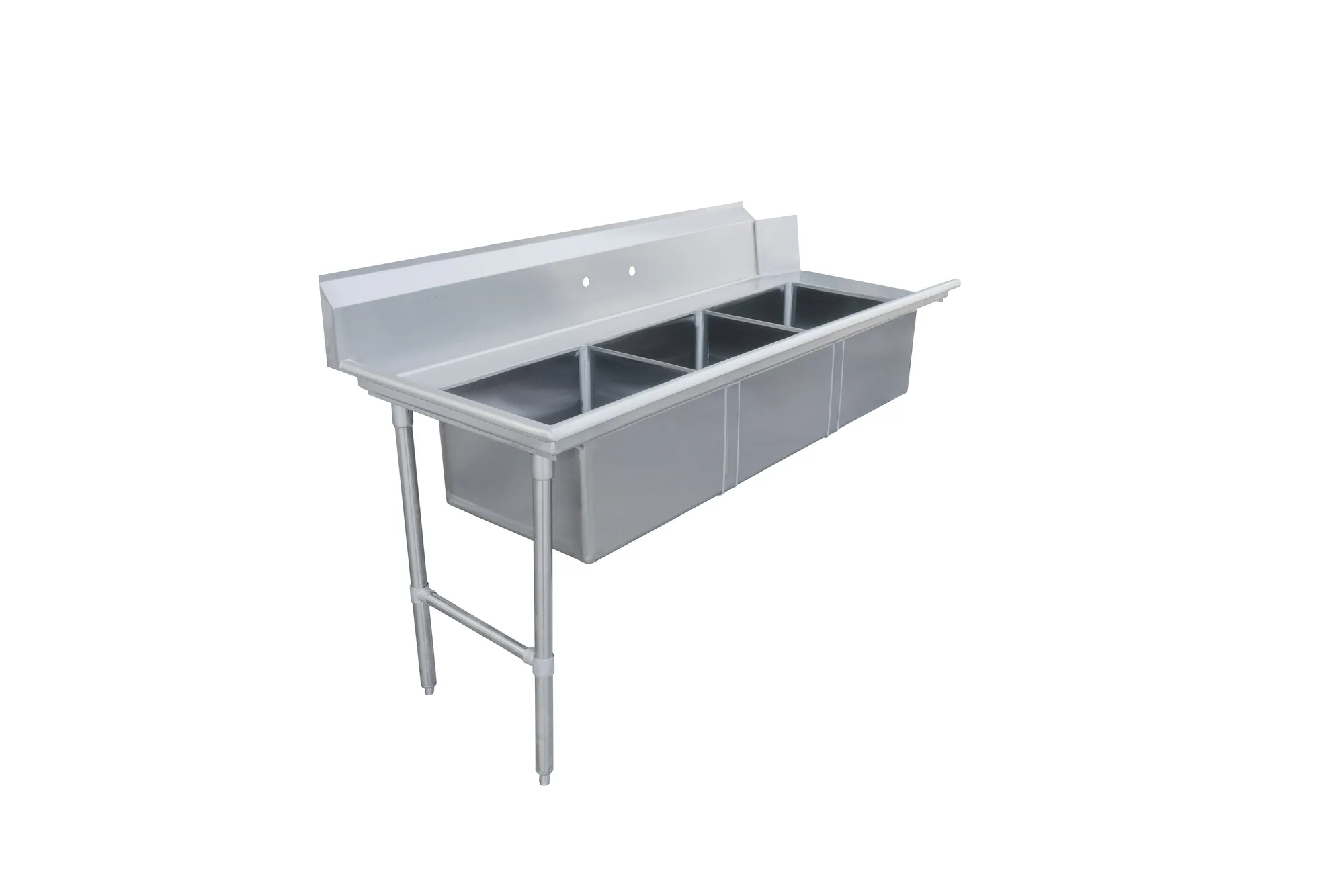 72″ Left Side Soiled Dish Table with Three Sinks