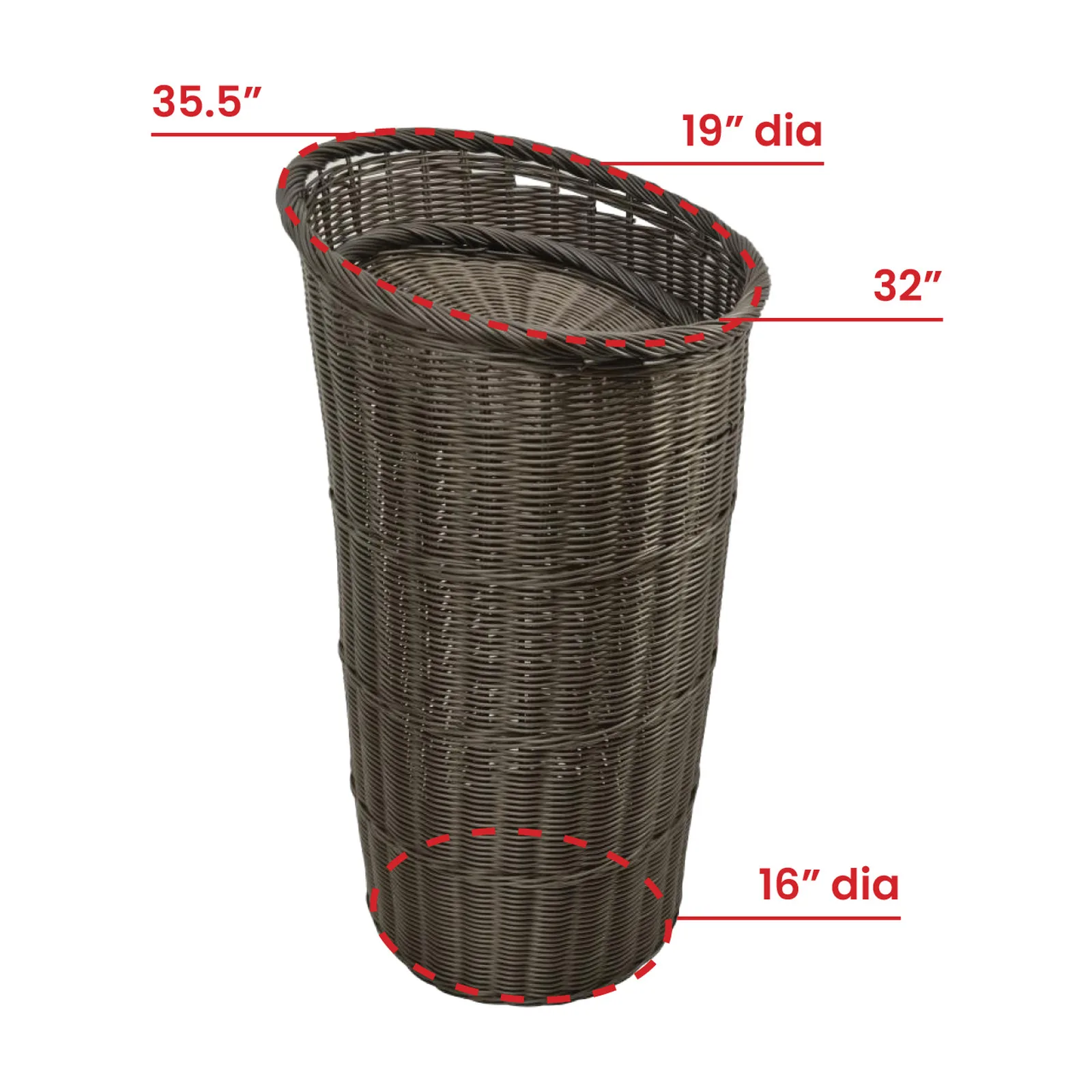 Round Brown Tapered Basket with Round Tray