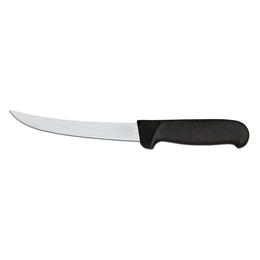 6-inch Curved Blade Boning Knife with Black Super Fiber Handle