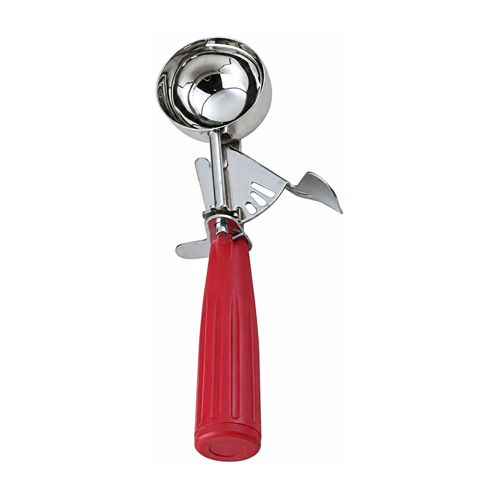 1 3/4 oz Ice Cream Disher with Red Plastic Handle (Size 24)
