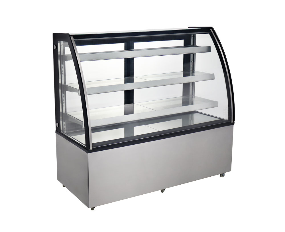 72″ Curved Glass Floor Refrigerated Display Case, 22.95 cu.ft (650 Liter)