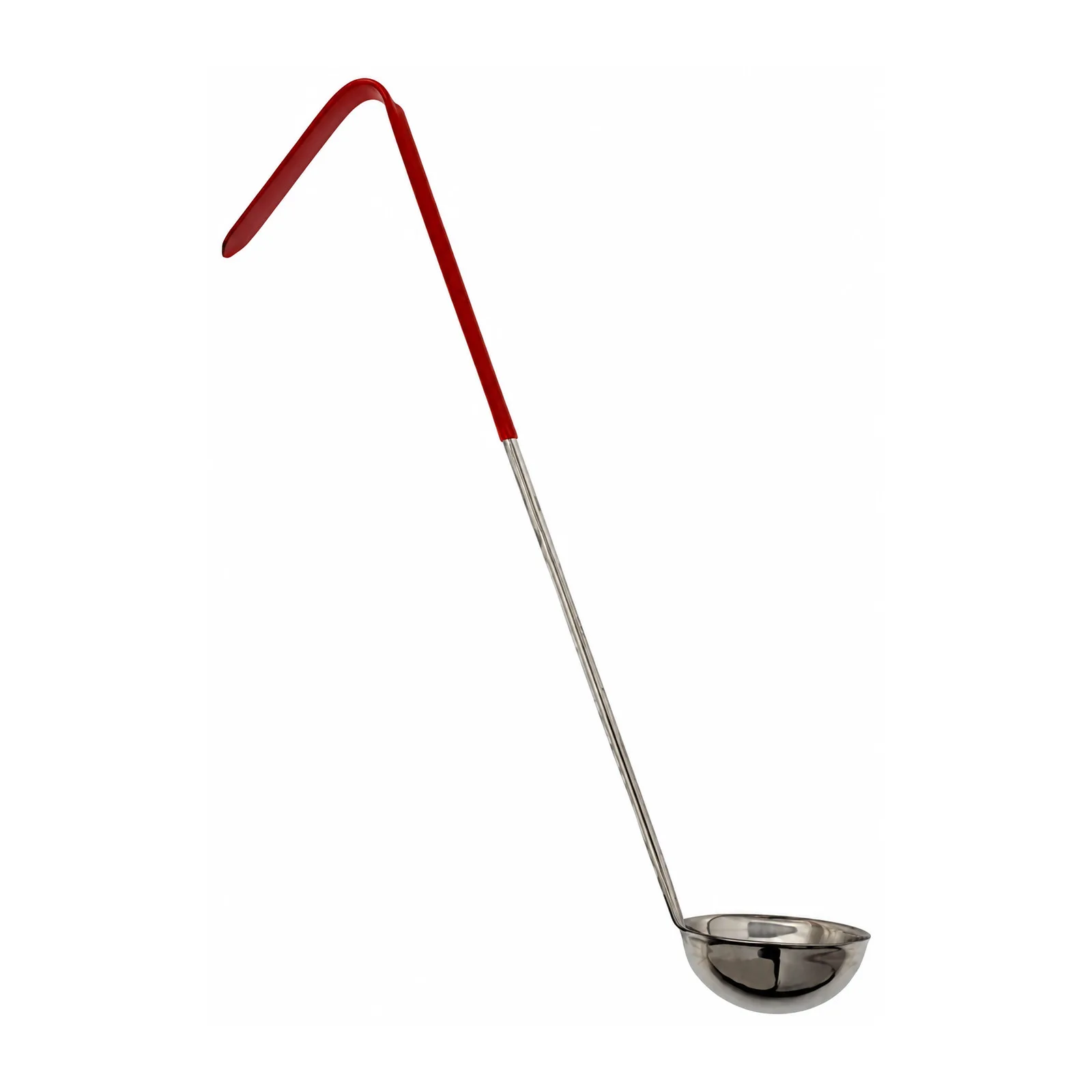 2 oz One-Piece Stainless Steel Ladle with Red Handle
