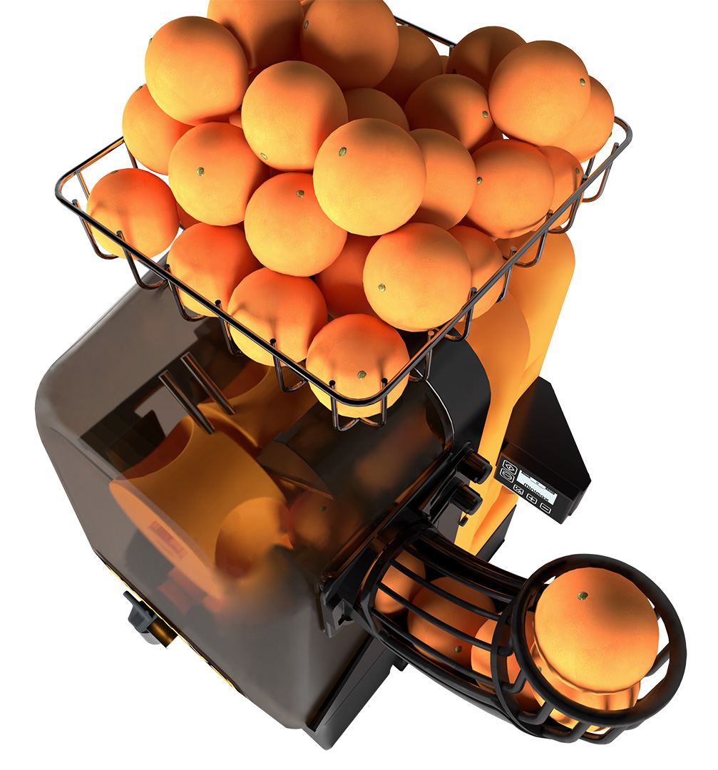 Zumoval Minimax Juice Extractor, Manual Feed with Push & Juice Button, 15 Oranges per Minute | Trento