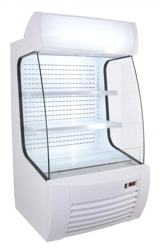 34″ Two (2) Shelf Refrigerated Floor Open Display Case, 12.7 cu. ft. (360 L), White