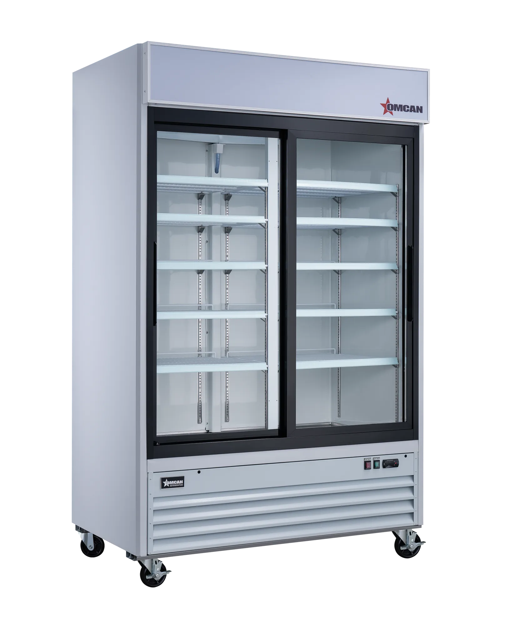 53″ Two (2) Glass Door Sliding Display Refrigerator, 45 cu. ft. (1274 L), White