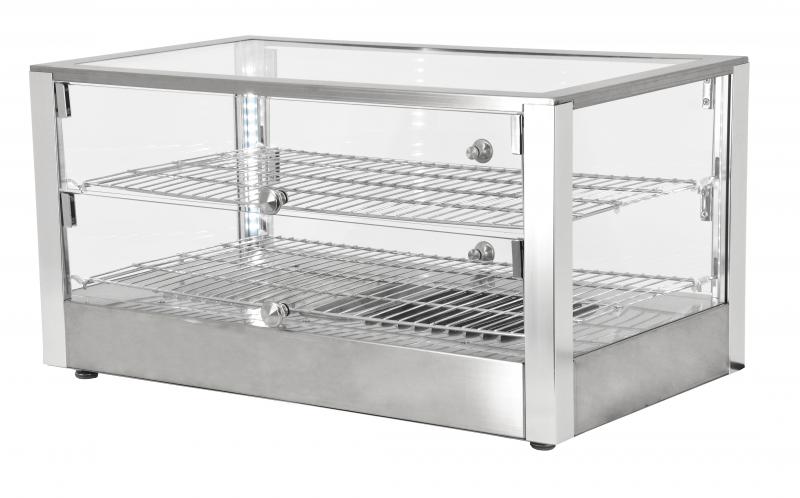 28-inch Countertop Display Warmer with 2 Front and 2 Rear Hinged Doors